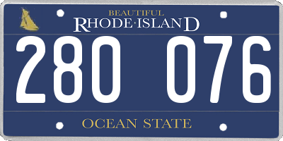 RI license plate 280076