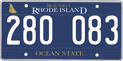 RI license plate 280083
