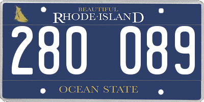 RI license plate 280089