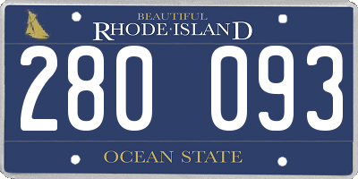 RI license plate 280093