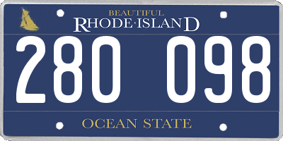 RI license plate 280098