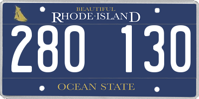 RI license plate 280130