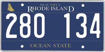 RI license plate 280134