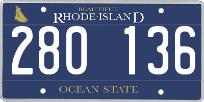 RI license plate 280136