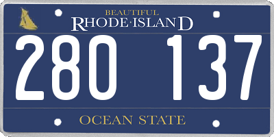 RI license plate 280137