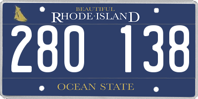RI license plate 280138