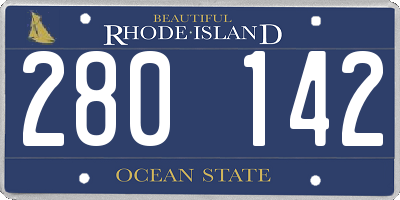 RI license plate 280142