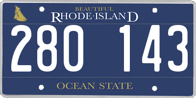 RI license plate 280143