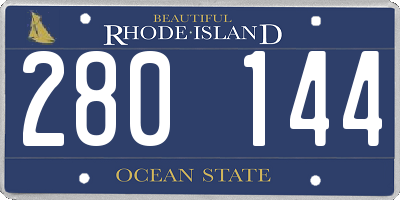 RI license plate 280144