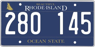 RI license plate 280145