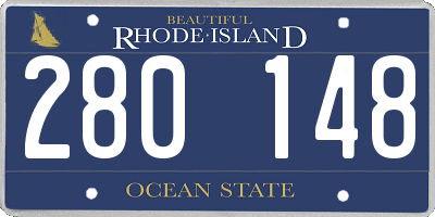 RI license plate 280148