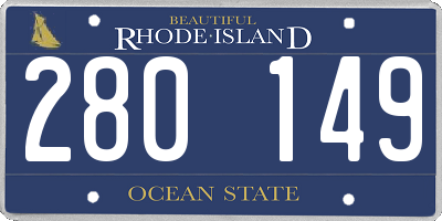 RI license plate 280149