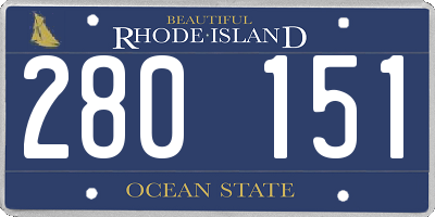 RI license plate 280151