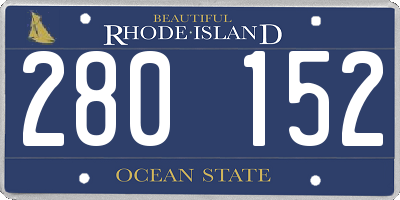 RI license plate 280152