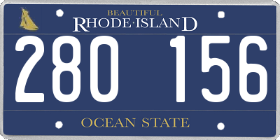 RI license plate 280156