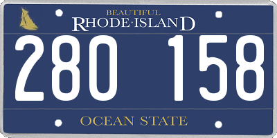 RI license plate 280158
