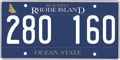 RI license plate 280160