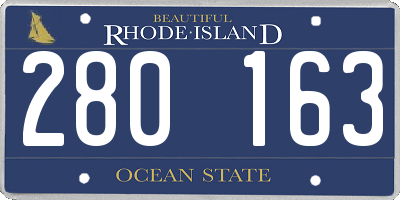 RI license plate 280163