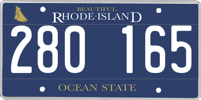 RI license plate 280165