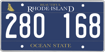 RI license plate 280168