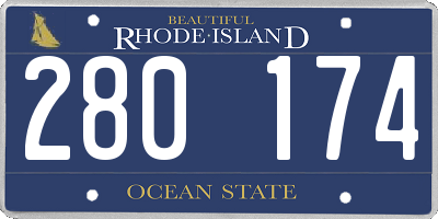 RI license plate 280174