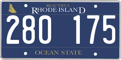 RI license plate 280175