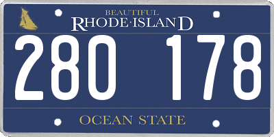 RI license plate 280178