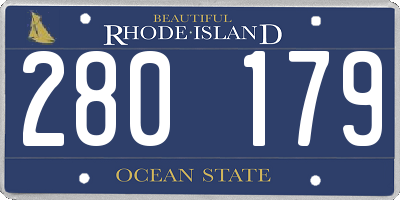 RI license plate 280179