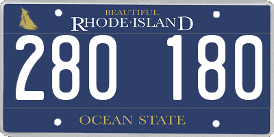 RI license plate 280180