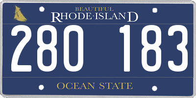 RI license plate 280183