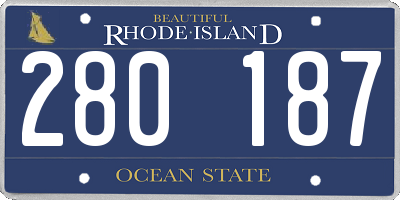 RI license plate 280187
