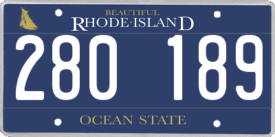 RI license plate 280189