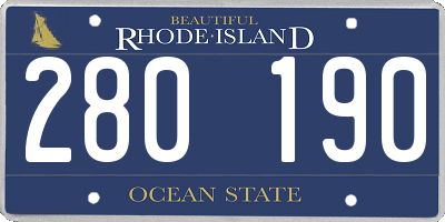 RI license plate 280190
