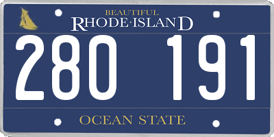 RI license plate 280191
