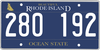 RI license plate 280192