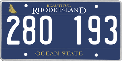 RI license plate 280193