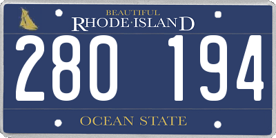 RI license plate 280194