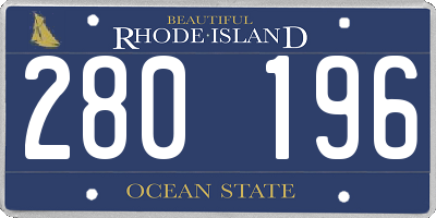 RI license plate 280196
