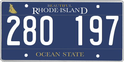 RI license plate 280197