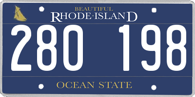 RI license plate 280198