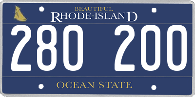 RI license plate 280200