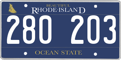 RI license plate 280203