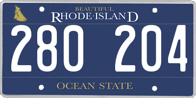 RI license plate 280204
