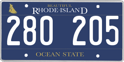 RI license plate 280205
