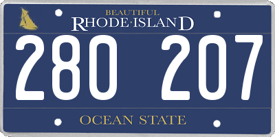 RI license plate 280207