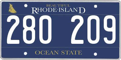 RI license plate 280209