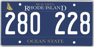 RI license plate 280228