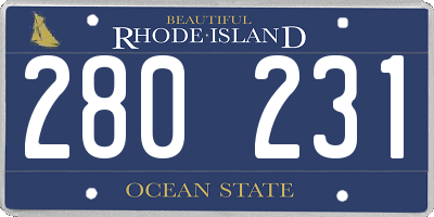 RI license plate 280231
