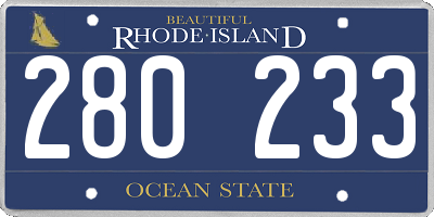 RI license plate 280233
