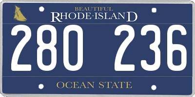 RI license plate 280236
